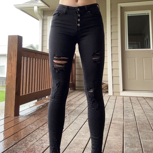 KanCan Jeans Kancan Black Ripped Jeans Womens Size 26 Poshmark — free download